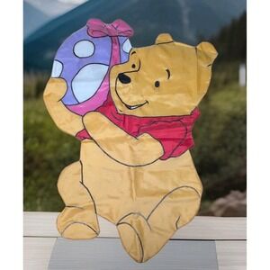VTG Rare Winnie The Pooh Windsculpts‎ XL Nylon Yard Flag Easter Egg Double Sided